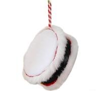 DIY Arbre de Noël Ornement Tambour Tissu Suspension 6,5 cm (C) | Assemblage à faire soi-même, design personnel, tissu doux, construction légère, idéal pour la créativité