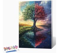 DIY Arbre Peinture Numero Adulte Abstrait Peinture Par Numero Adulte CréAtifs Kit De Bricolage Sur Toile, DéButants Acrylique PigmentéE Coloriage Kit, Decoration 40x50cm (Sans Cadre) -LKF074909