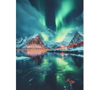 DIY Aurores Boréales Peinture Diamant Painting Kit, 5D Vallée Diamant Painting Complet Kits, DIY Peinture Diamant Adulte Kits pour Débutants, Cristal Strass Artisanat, Décoration Maison 80x100cm -3033