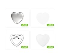 DIY Badge Button Maker Set, 58mm, set complet de 100 pièces, set comme illustré58mm