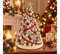 DIY Beaded Christmas Tree Kit for Adults, Christmas Home Decor Gift (#A) | 3D DIY Crystal DIY Beaded Christmas Tree Making Kit,Holiday Craft Set with Colorful Beads&Angel Tree Topper for Craft Lovers