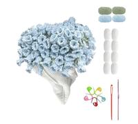 DIY Blanket Crochet,Couverture légère et Douce en Forme de Bouquet de Fleurs au Crochet,Pliable pour Devenir Un Bouquet, l'anniversaire et la décoration d'intérieur (B)