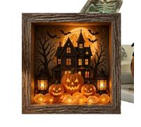 DIY Boîte À Souvenirs Halloween Lumineuse Bois Rustique Lumineux Et