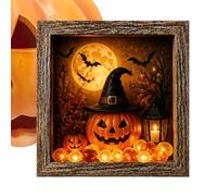 DIY Boîte À Souvenirs Halloween Lumineuse Bois Rustique Lumineux Et