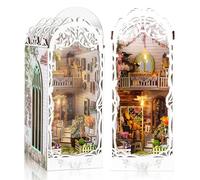 DIY Book Nook Kit de Maison de Poupées Miniatures en Bois,Maisons a Construire avec Meubles et lumière LED, Miniature Fleurs House Cadeau de Bricolage pour Adultes Enfant(Maison de Fleurs)