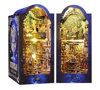 DIY Book Nook Kit, Maison de poupée Miniature avec Lampe LED à détection et Meubles, Puzzle 3D en Bois Kit Booknook Décoration, Kits de modèles pour Adolescents et Adultes (Exploration Interstellaire)