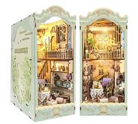 DIY Book Nook Kit - Maison de poupée Miniature en Bois avec Meubles et lumière LED, Puzzle 3D en Bois, Serre-Livres d'art, Kit de Construction pour Les Personnes de Plus de 14 Ans
