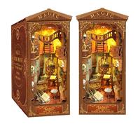 DIY Book Nook Kit - Maison de poupée Miniature en Bois avec Meubles et lumière LED, Puzzle 3D en Bois, Serre-Livres d'art, Kit de Construction pour Les Personnes de Plus de 14 Ans