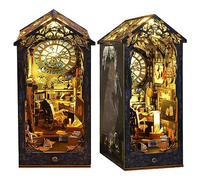 DIY Book Nook Kit - Maison de poupée Miniature en Bois avec Meubles et lumière LED, Puzzle 3D, Serre-Livres d'art, Construction pour Les Personnes de Plus de 14 Ans(Detective Agency)