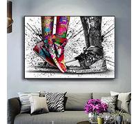 DIY Broderie Diamant Kit Complet Round drill Baskets Graffiti Couple 60x90cm 5D Diamant Peinture Broderies Au Point de Croix Cristal Strass Image Arts Artisanat pour La Maison Décoration Murale Cadeau