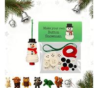 DIY Button Animal Ornaments,5 Pcs DIY Button Christmas Tree Ornament Kit with Cow Rabbit Angel Owl Festive Hanging Mini Decorations,Fun and Varied Christmas Tree Decoration Kit (Snowman)