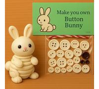 DIY Button Highland Cow Craft Kit, DIY Christmas Button Highland Cow Ornament Making Set, Animal Theme Buttons Christmas Tree Ornament Kit with Turtle, Owl, Rabbit, Decorations, Gift(Bunny)