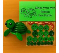 DIY Button Highland Cow Craft Kit, DIY Christmas Button Highland Cow Ornament Making Set, Animal Theme Buttons Christmas Tree Ornament Kit with Turtle, Owl, Rabbit, Decorations, Gift(Sea Turtle)