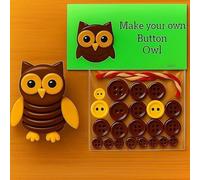 DIY Button Highland Cow Craft Kit, DIY Christmas Button Highland Cow Ornament Making Set, Animal Theme Buttons Christmas Tree Ornament Kit with Turtle, Owl, Rabbit, Decorations, Gift(Owl)