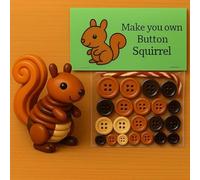 DIY Button Highland Cow Craft Kit, DIY Christmas Button Highland Cow Ornament Making Set, Animal Theme Buttons Christmas Tree Ornament Kit with Turtle, Owl, Rabbit, Decorations, Gift(Squirrel)