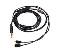 DIY Câble audio stéréo avec micro 3,5 mm Compatible avec connecteur MMCX SE215 SE425 SE535 Noir