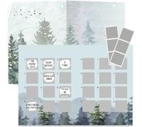 DIY Calendrier de l'Avent à gratter Hommes Femmes | DIY Calendrier de Noël | Calendrier à gratter pour écrire soi-même et gratter librement | Carte à volet DIN A4 (Bleu Hiver)
