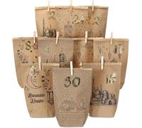Diy Calendrier Du Ramadan À Remplir - Sacs En Papier Kraft Imprimés - 30 Sacs Cadeaux À Poser Et À Décorer - Eid Mubarak