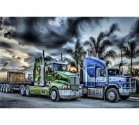 DIY Camion Peinture Diamant, 5D Diamant Painting Adultes, Broderie Diamant Painting Kit Complet, Puzzle Diamant Strass Point de Croix, pour Accueil Décor Noël Diamond Art Painting 35x50cm HS-3941