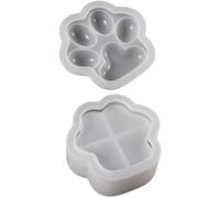 Diy Cat Paw Shaped Container Moules En Silicone Moule En Résine Époxy 3d Diy Boîte Rangement Moules Artisanat Fabrication Bijoux Fournitures Boîte Rangement Pour Pattes Chat Moules