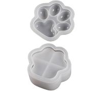 Diy Cat Paw Shaped Container Moules En Silicone Moule En Résine Époxy 3d Diy Boîte Rangement Moules Artisanat Fabrication Bijoux Fournitures Boîte Rangement Pour Pattes Chat Moules