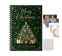 DIY Christmas Gift Card Booklet - 10-Page Spiral Bound Album With 25 Adhesi | Includes 10 Christmas-Themed Decorative Pages, Comes With 25 Mounting Adhesive Dots, Lightweight Paper Construction (75g Weig