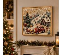 DIY Christmas Pearl Diamond Painting Art Kit with Frame (H,7.87*7.87IN)