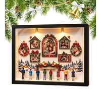 DIY Christmas Photo Frame - Shadow Box | Silhouette Memorial Decor | 3D Layered Silhouette Design, Museum Of Memories Display, Family Holiday Keepsake Gift, For Tabletop & Wall Decor