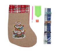 DIY Christmas Sock Rhinestone Painting Kit | Complete Craft Tools for Festive Decor | Reusable Holiday Stocking for Fireplace/Tree/Stairs | Linen Flannel Material