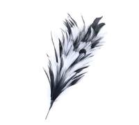 DIY Coiffe Fleur Plume d'oie Naturelle Teinte Coloré Bijoux Mariage Maison Fête Accessoire Artisanat Blanc et Noir 1 25-30 CM