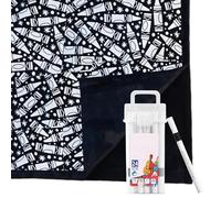 DIY Color Your Own Blanket, 50" X 60" Washable Coloring Blanket with 24 Colored Pens, Washable Soft Plush Coloring Blankets, Répondre Aux Besoins Esthétiques Personnalisés De La Maison
