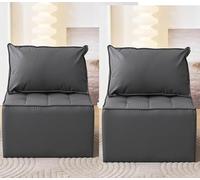 DIY Combinaison & Canapé Modulaire Luxueux - Ensemble Pour Salon/Salle d'Étude - Cube Paresseux/Canapé de Sol Sans Accoudoirs 2PCS - Petit Combinable - Gray