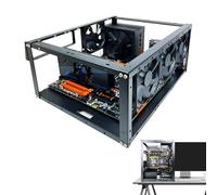 DIY Computer Motherboard Case Rack - Steel Plate 43.5x34x19.5cm | Stackable Open Frame PC Chassis, Aluminum Cooling Fan Stand Bracket | Overclocking Heat Dissipation Computer Case for DIY Build Use