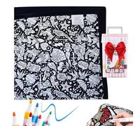 DIY Couverture à Colorier - Peindre Soi-Même Plaid | Tapis Feutres Lavables Inclus 12 Stylos | Doux Velours Projet Artistique, Kit Artisanal Personnalisé pour Enfant et Adultes, Amusante Activité