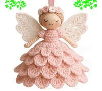 DIY Crochet Angel Ornament Kit, unique christmas angels kit for beginners,Easy Starter Craft to Create Your Own Hanging Ornaments,crochet kit for beginnerswith Yarn for Beginners (pink)