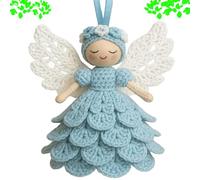 DIY Crochet Angel Ornament Kit, unique christmas angels kit for beginners,Easy Starter Craft to Create Your Own Hanging Ornaments,crochet kit for beginnerswith Yarn for Beginners (blue)
