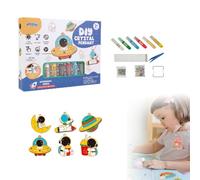 DIY Crystal Paint Arts and Crafts Set,DIY Diamond Painting Kits for Kids, Painting Keychains Kit for Girls Crafts, Art Painting Keychains Kits for Gift, Christmas Ornament (E)