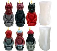 DIY de Poupée Vaudou Maudite Moule de Halloween de Bougie Silicone Résine Epoxy DIY 3D Moules Silicone pour Décorations de Table et Fabrication Artisanale (Set Halloween)