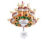 DIY DéCor De NoëL,Personnalisé Famille NoëL Arbre Ornement De Renne Arbre De NoëL DéCor De Boules,Mignonne DéCorations Petit Cerf Cadeaux d'hiver,Pendentif PèRe NoëL Et Bonhomme De Neige