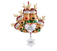 DIY DéCor De NoëL,Personnalisé Famille NoëL Arbre Ornement De Renne Arbre De NoëL DéCor De Boules,Mignonne DéCorations Petit Cerf Cadeaux d'hiver,Pendentif PèRe NoëL Et Bonhomme De Neige
