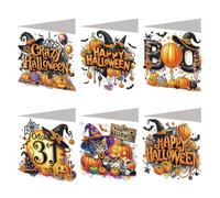 DIY Diamond Art Painting Halloween Cards, 6PCS DIY Diamond Painting Greeting Card Set Halloween Designs Rhinestone Diamonds Art Mosaic Postcards Handmade Cards Congratulations & Gifts