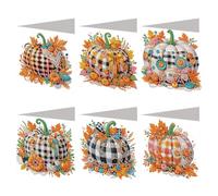 DIY Diamond Art Painting Halloween Cards, 6PCS DIY Diamond Painting Greeting Card Set Halloween Designs Rhinestone Diamonds Art Mosaic Postcards Handmade Cards Congratulations & Gifts