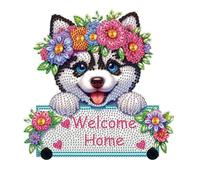 DIY Diamond Art Painting Wall Coat Hook with 3 Hooks Diamond Hooks Without Pering Crystal Art Set for Beginners Home Gift Decoration for Family-Dog-1