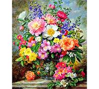 DIY Diamond Painting 5D Bouquet de fleurs Diamant Painting kit Complet Cristal Strass Artisanal Broderie Diamant Art Toile pour la Décor à la Maison/Salon/Chambre/Bureau cadeau Round Drill,30x40cm