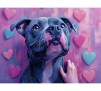 DIY Diamond Painting Adult Set, Amour Pour Les Chiens, Art Diamant 5D, Art de Broderie Mosaïque, Artisanat de Cristal de Bijoux, Pour Les Enfants Débutants, Pour Femme Les Amies Cadeaux 90x120cm YY4N3