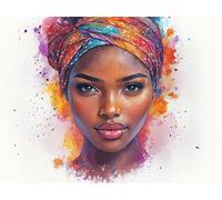 DIY Diamond Painting Adulte Afrique 30x40 cm Diamant Painting Kit Complet pour Adulte Débutants, 5D Femme Peinture Diamant Activité Manuelle Paint by Numbers pour Tableau Decoration Murale FG-1017