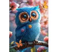 DIY Diamond Painting Adulte Animal 90x120 cm Diamant Painting Kit Complet pour Adulte Débutants, 5D Hibou Peinture Diamant Activité Manuelle Paint by Numbers pour Tableau Decoration Murale FG-553