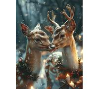 DIY Diamond Painting Adulte Cerf 30x40 cm Diamant Painting Kit Complet pour Adulte Débutants, 5D Festival Peinture Diamant Activité Manuelle Paint by Numbers pour Tableau Decoration Murale FG-453