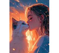 DIY Diamond Painting Adulte Chat 70x90 cm Diamant Painting Kit Complet pour Adulte Débutants, 5D Fille Peinture Diamant Activité Manuelle Paint by Numbers pour Tableau Decoration Murale Regalo FG-475