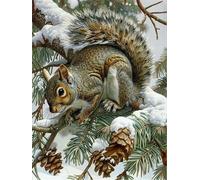 DIY Diamond Painting Adulte Écureuil 70x90 cm Diamant Painting Kit Complet pour Adulte Débutants, 5D Neige Peinture Diamant Activité Manuelle Paint by Numbers pour Tableau Decoration Murale FG-785